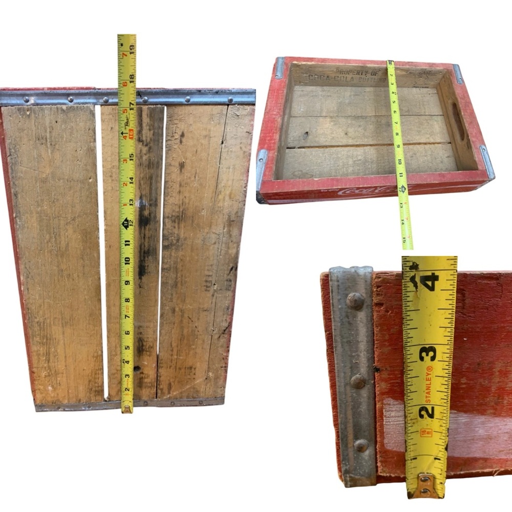 Vintage Coca-Cola Coke Soda Wood Crate Tray Red Advertising Home Decor - Picture 16 of 16